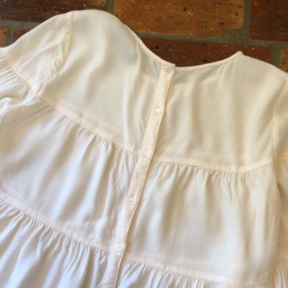 Madewell tiered button back bell sleeve boho top szS - Picture 9 of 14